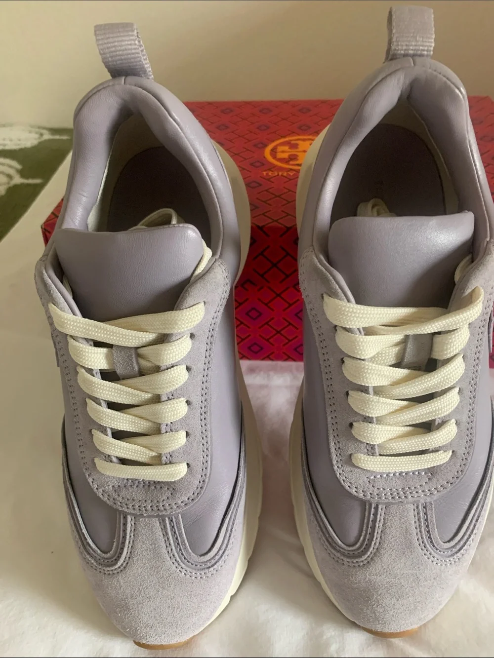 Tory Burch Gray and Cream Women's Sneakers